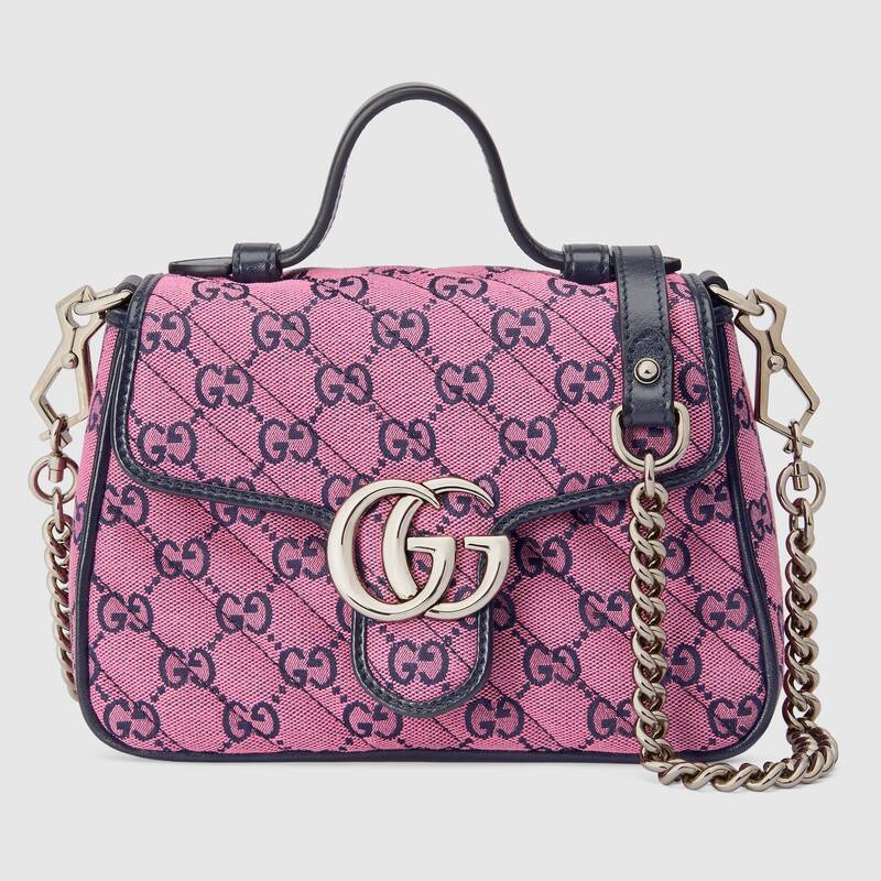 Gucci GG Marmont Mini Top Handle Bag Shoulder Bag 583571 Purple